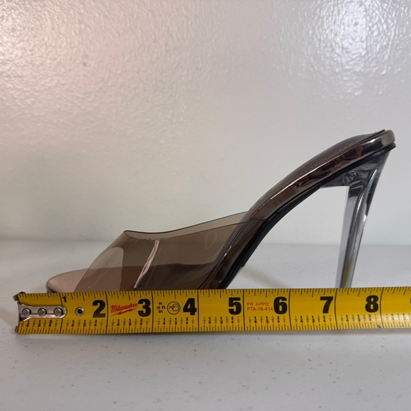 Cape Robbin Barbara-Anne Smoke Clear Stiletto Mules High Heels Size 7 NIB - Picture 10 of 16